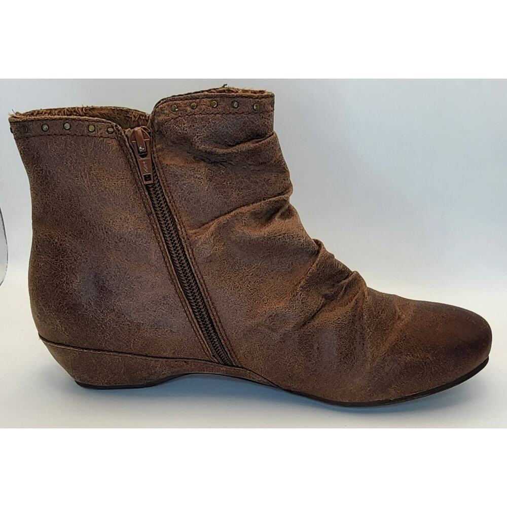 Bear Traps Ankle‎ Boots Brown Buckle Size 8m Zip Comfort Booties Women’s - Picture 7 of 12